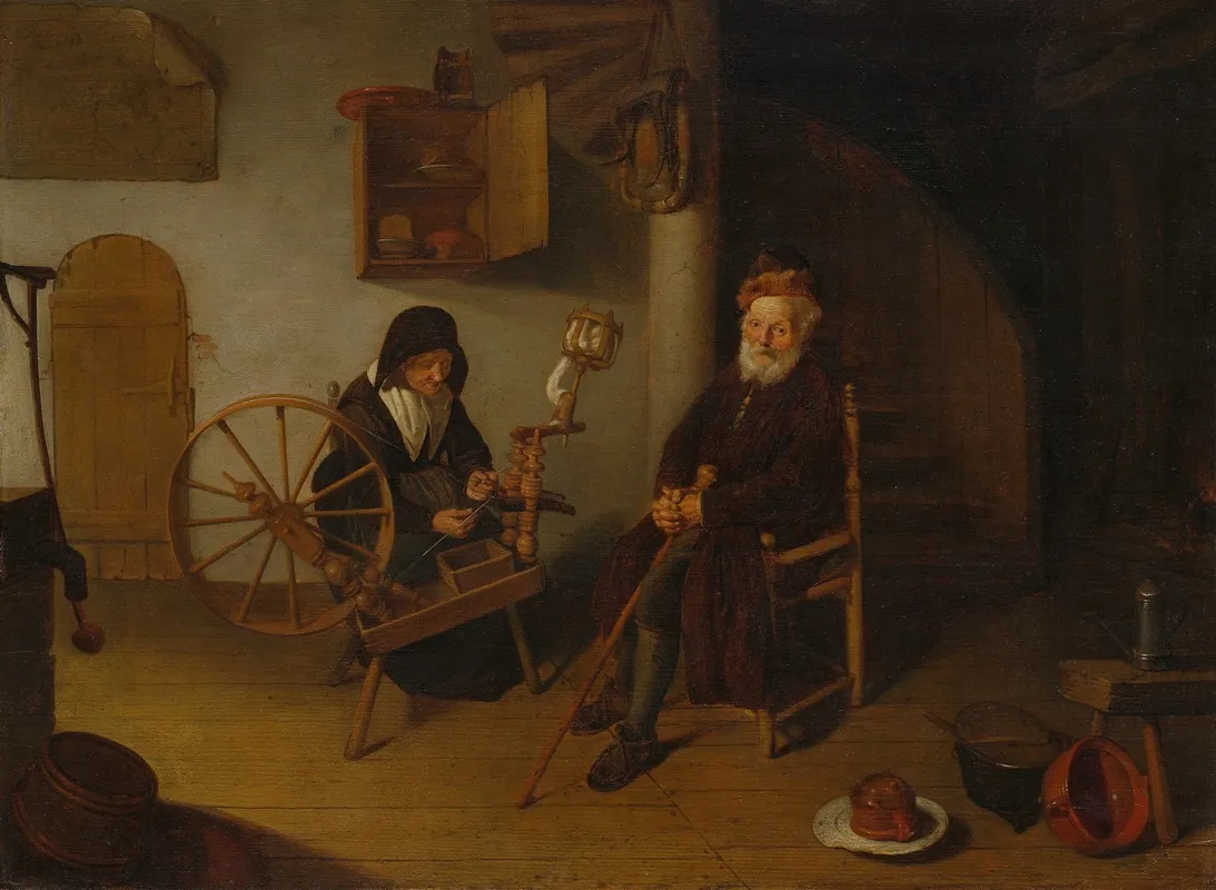 The Spinner Wall Art by Quirijn Van Brekelenkam - High-Resolution Digital Print