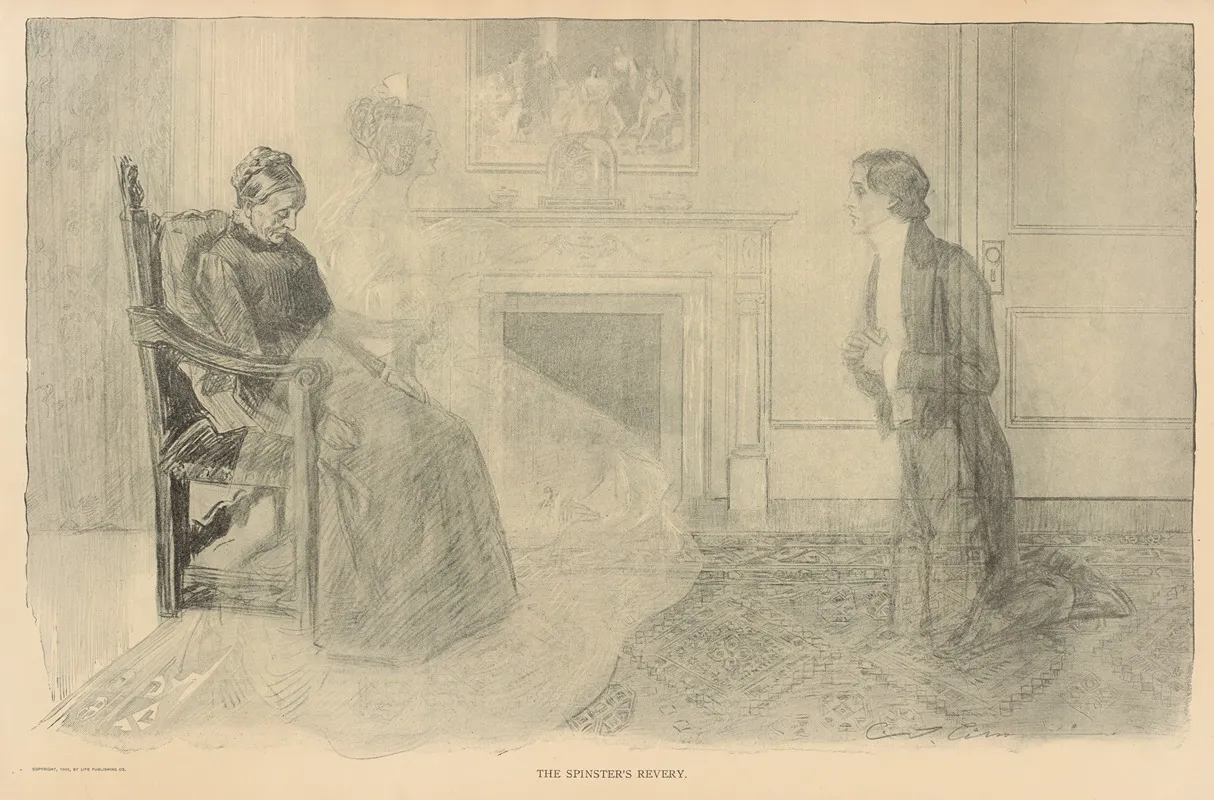 The Spinsters Revery 2 Wall Art by Charles Dana Gibson - High-Resolution Digital Print