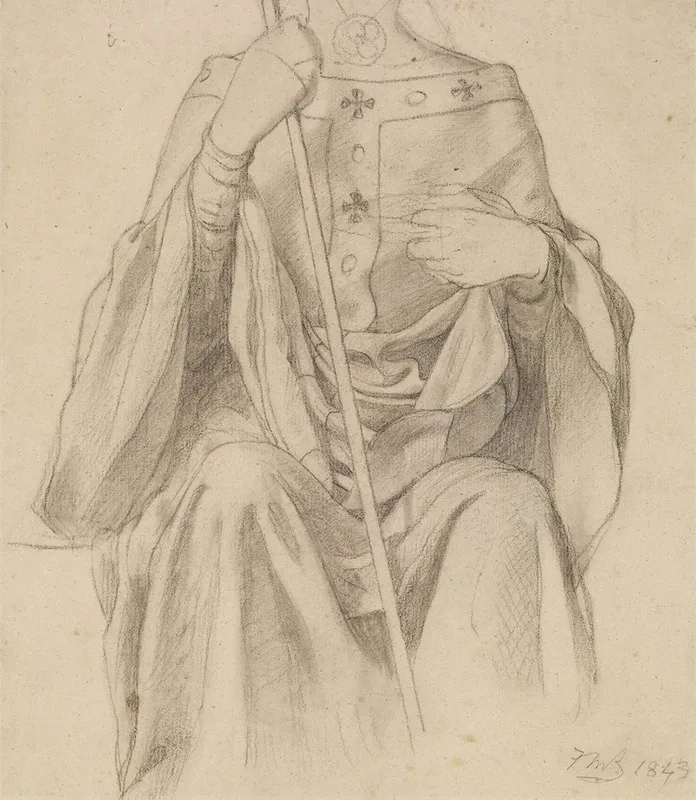 The Spirit Of Justice Drapery Study For A Female Figure