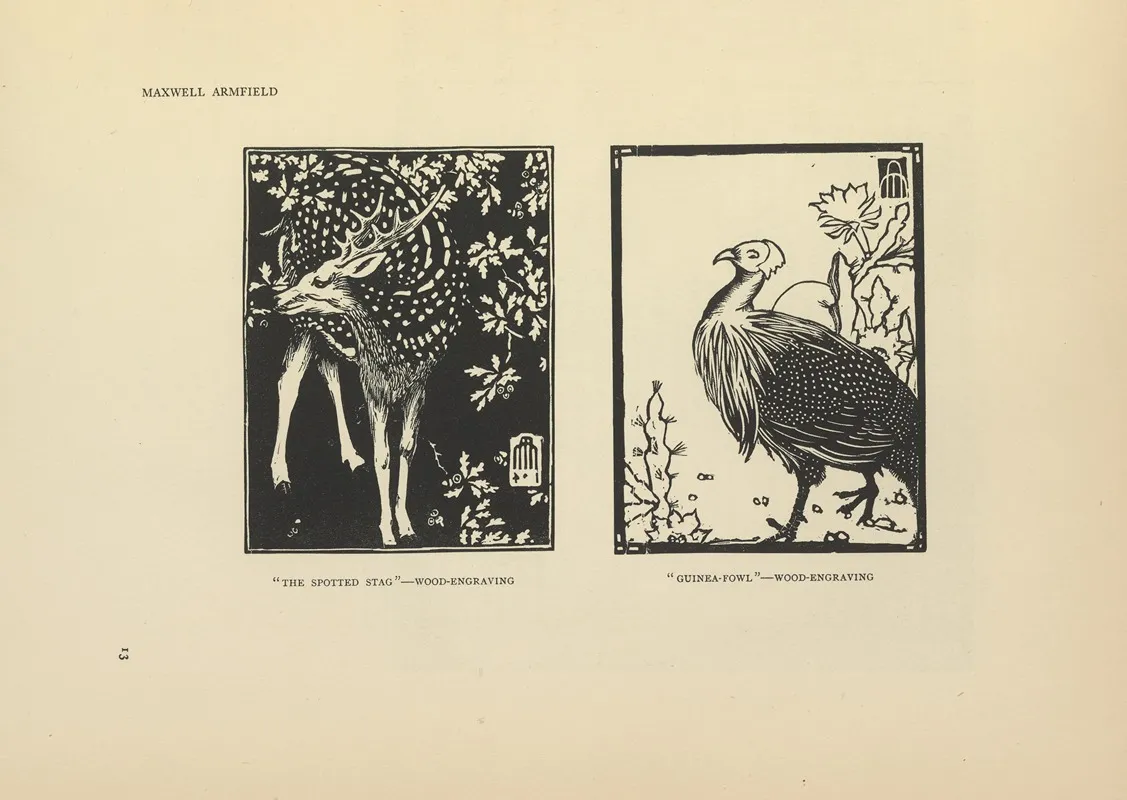 The Spotted Stag Guinea Fowl Wall Art by Maxwell Armfield - High-Resolution Digital Print