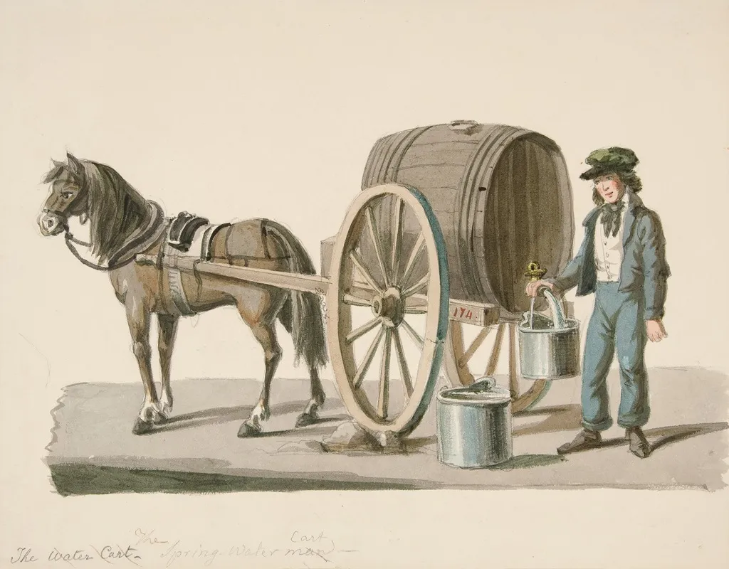 The Spring Water Cart Wall Art by Nicolino Calyo - High-Resolution Digital Print