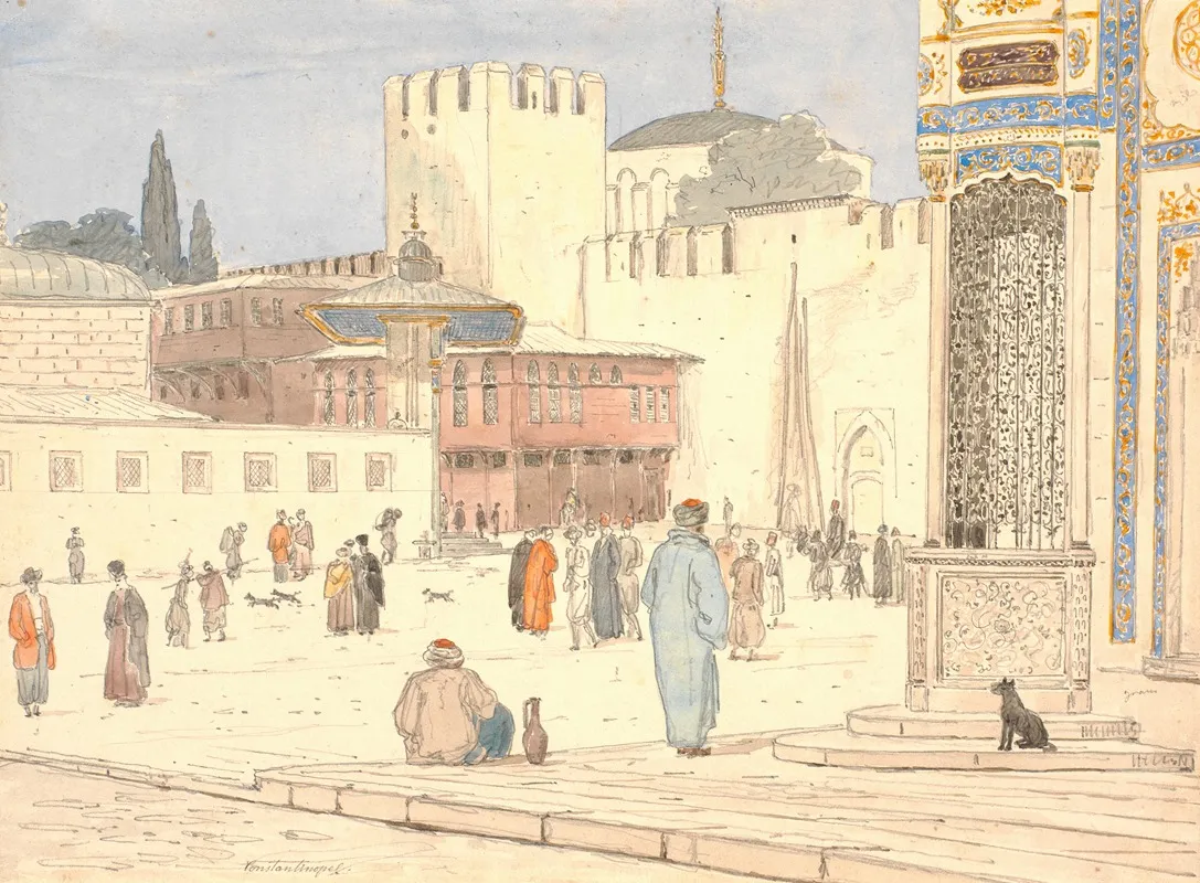 The Square In Front Of Bab I Humayan In Constantinople