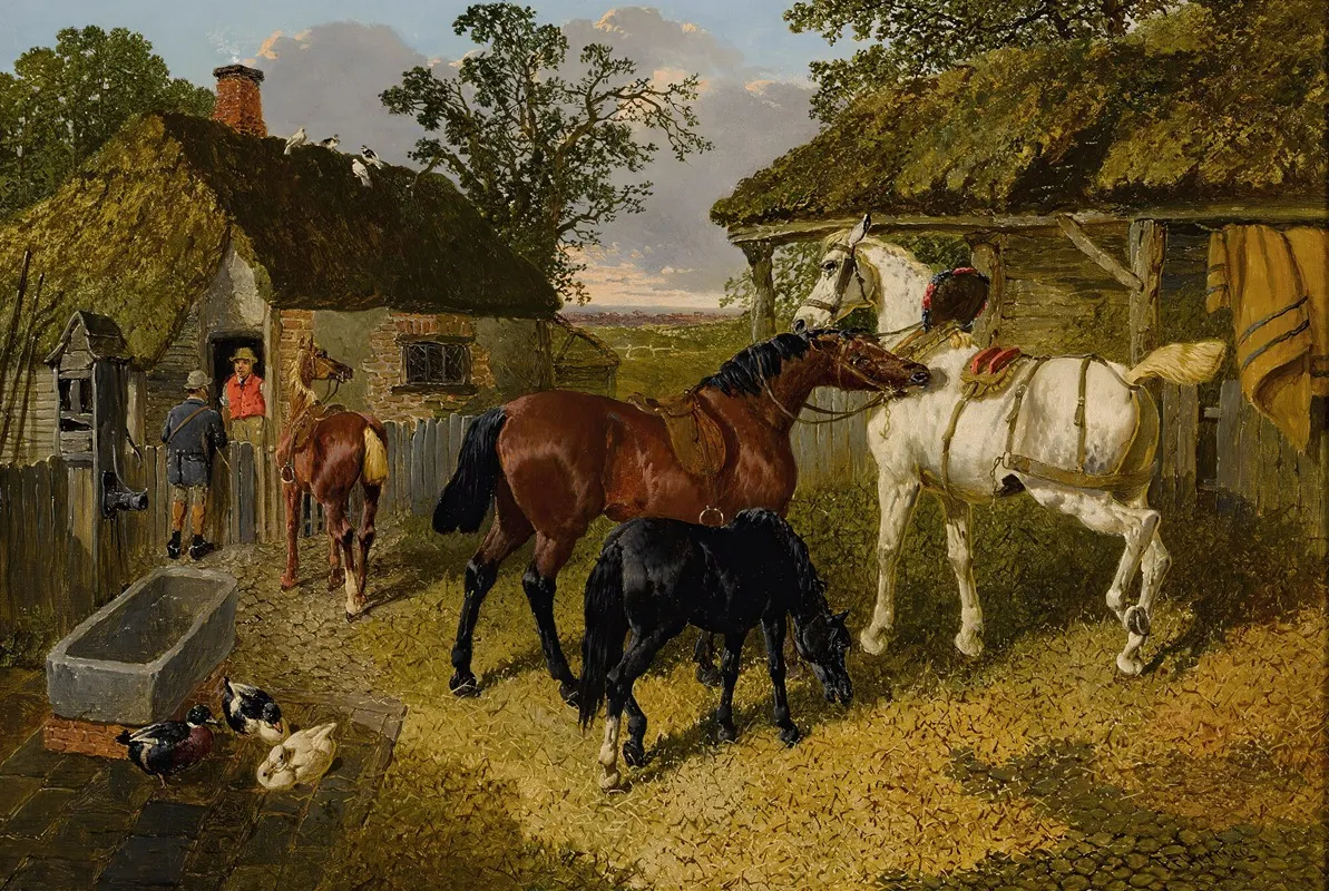 The Stable Yard Wall Art by John Frederick Herring Jr. - High-Resolution Digital Print