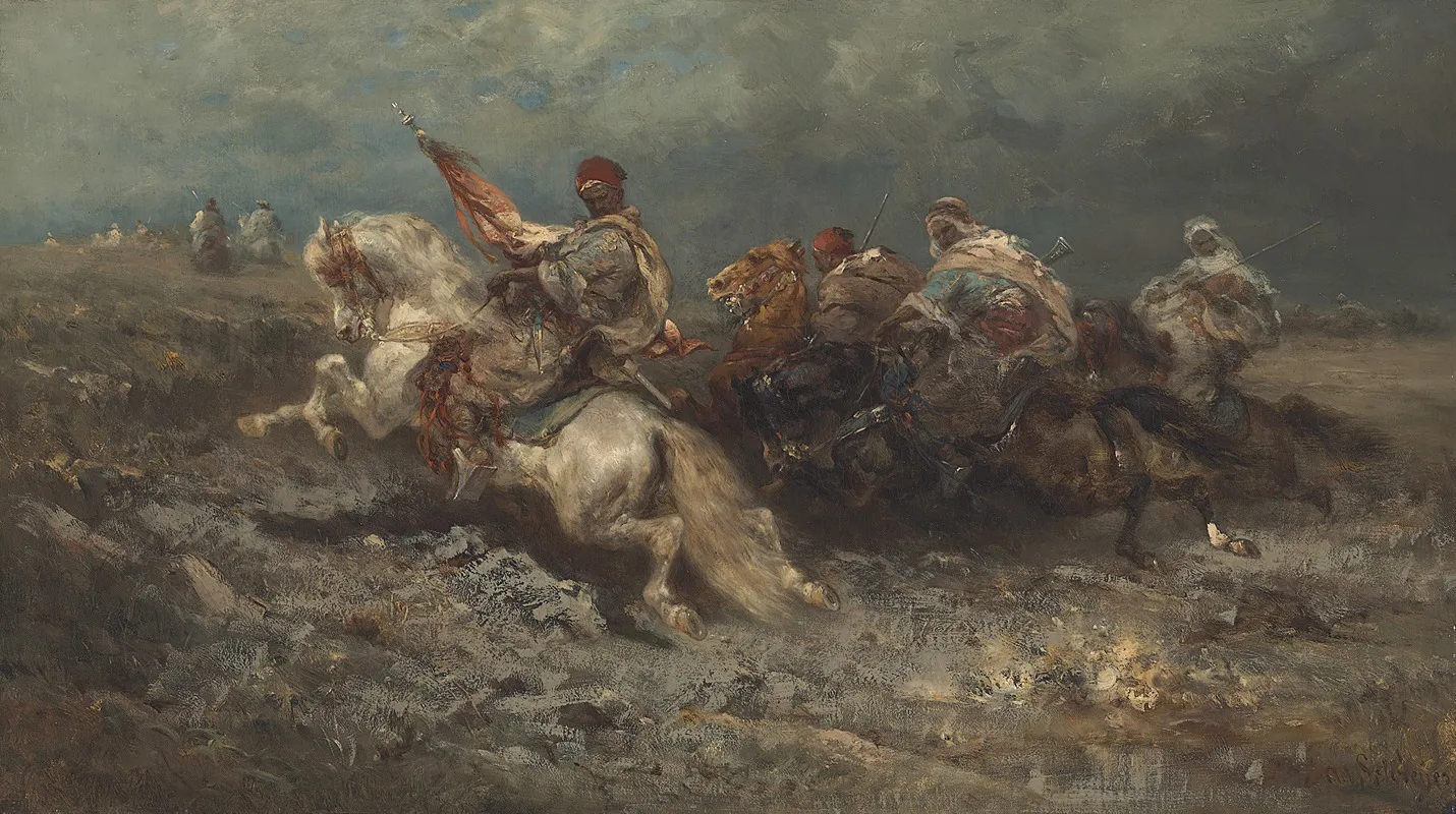 The Stampede Wall Art by Adolf Schreyer - High-Resolution Digital Print
