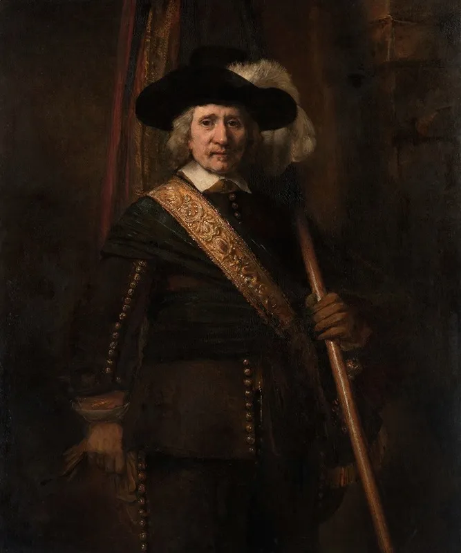 The Standard Bearer Floris Soop 1604 1657 Wall Art by Rembrandt van Rijn - High-Resolution Digital Print
