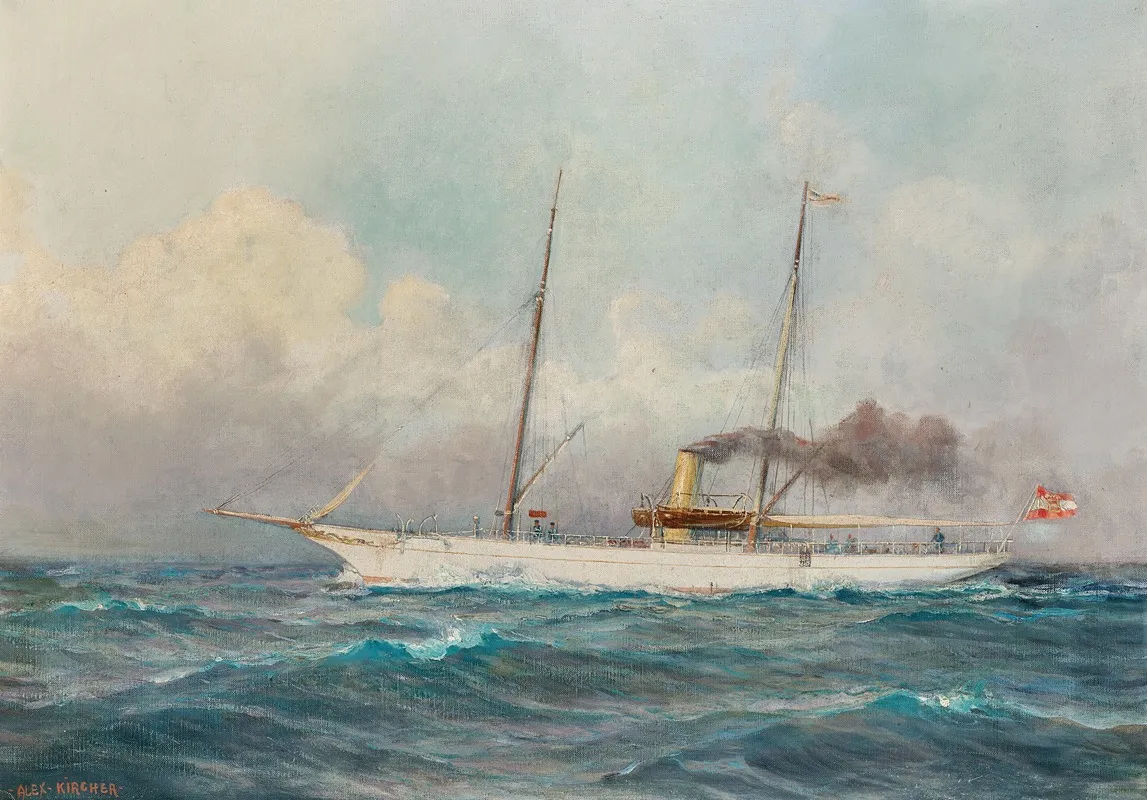 The Steam Yacht Suzume Under The Flag Of The Imperial And Royal Yacht Squadron
