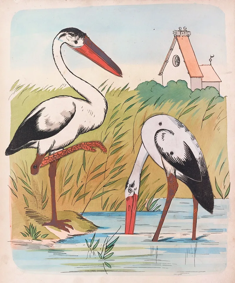The Storks Wall Art by Lothar Meggendorfer - High-Resolution Digital Print