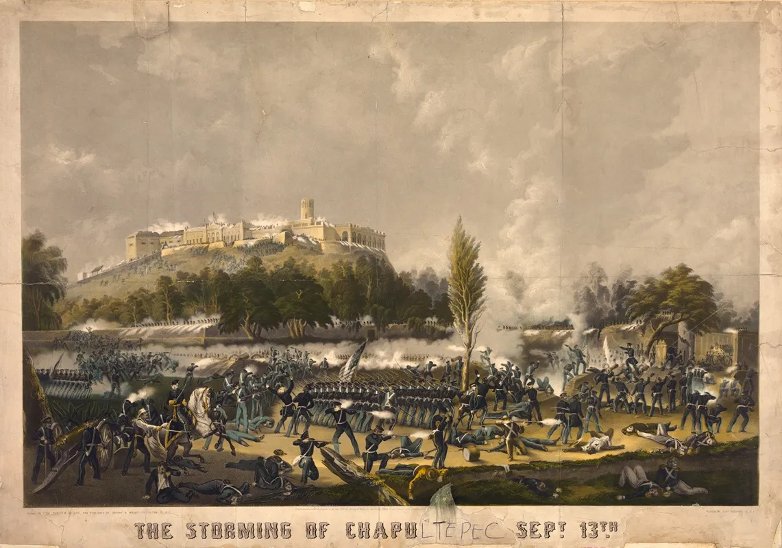 The Storming Of Chapultepec Sept 13th 1847 Wall Art by Sarony, Major & Knapp Lith. - High-Resolution Digital Print