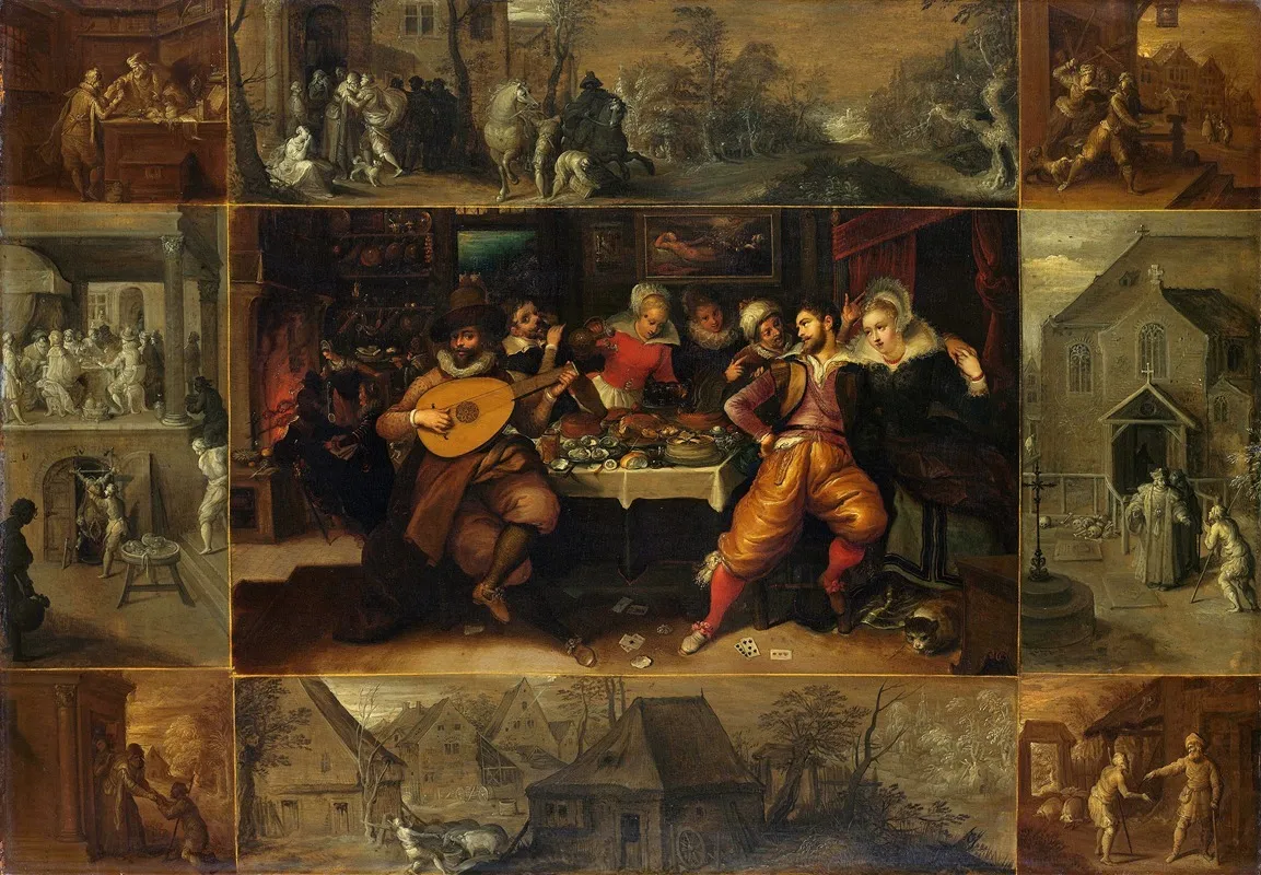 The Story Of The Prodigal Son Wall Art by Frans Francken the Younger - High-Resolution Digital Print