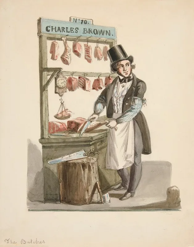 The Street Butcher Wall Art by Nicolino Calyo - High-Resolution Digital Print
