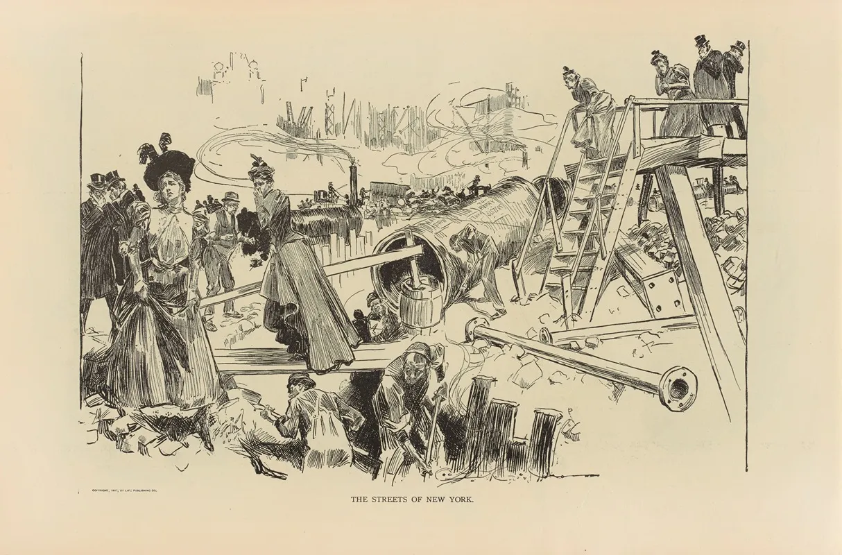 The Streets Of New York 2 Wall Art by Charles Dana Gibson - High-Resolution Digital Print