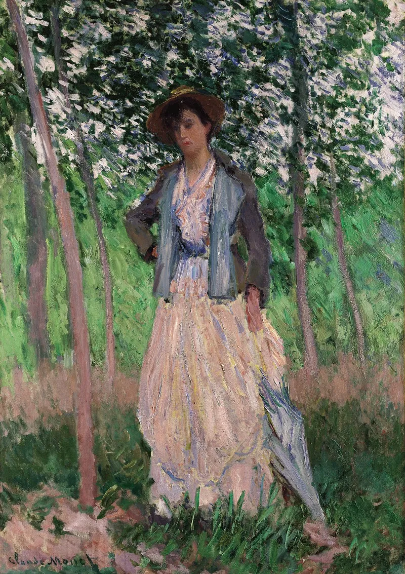 The Stroller Suzanne Hoschede Later Mrs Theodore Earl Butler 1868 1899 Wall Art by Claude Monet - Canvas Print