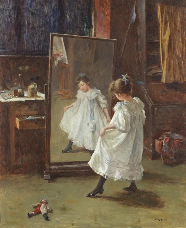 The Studio Mirror Wall Art by Charles Martin Hardie - High-Resolution Digital Print