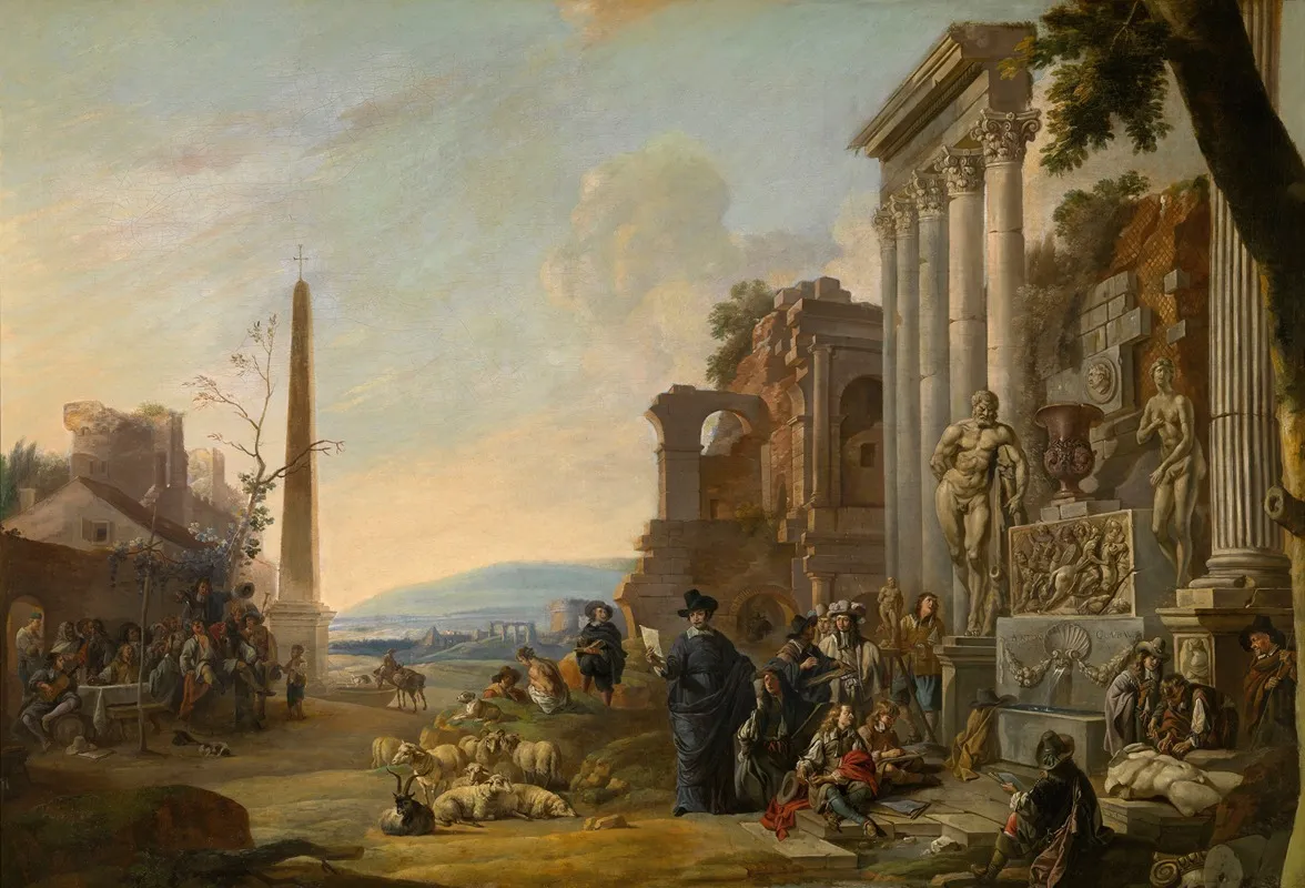 The Study Of Art At Rome Wall Art by Anton Goubau - High-Resolution Digital Print