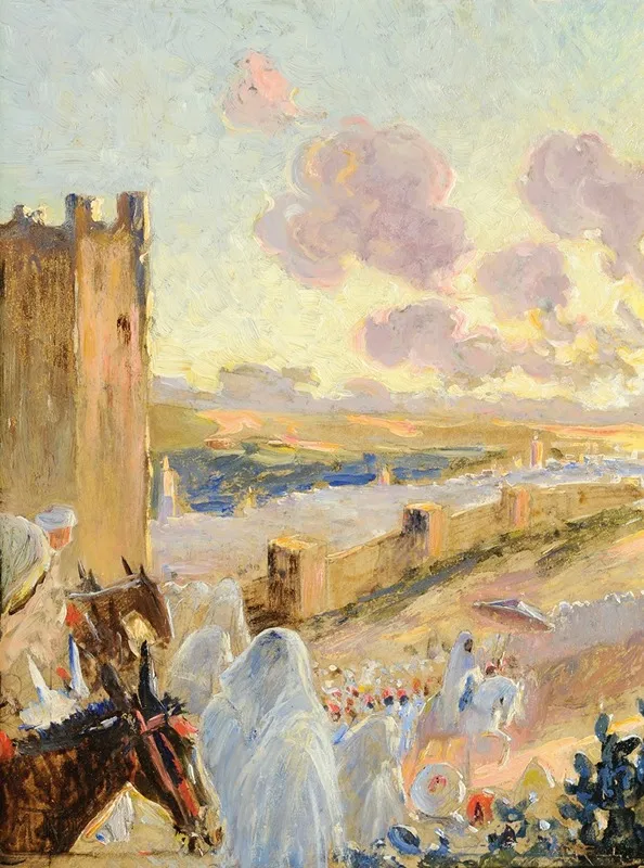 The Sultan Going Out Wall Art by Maurice Romberg de Vaucorbeil - High-Resolution Digital Print
