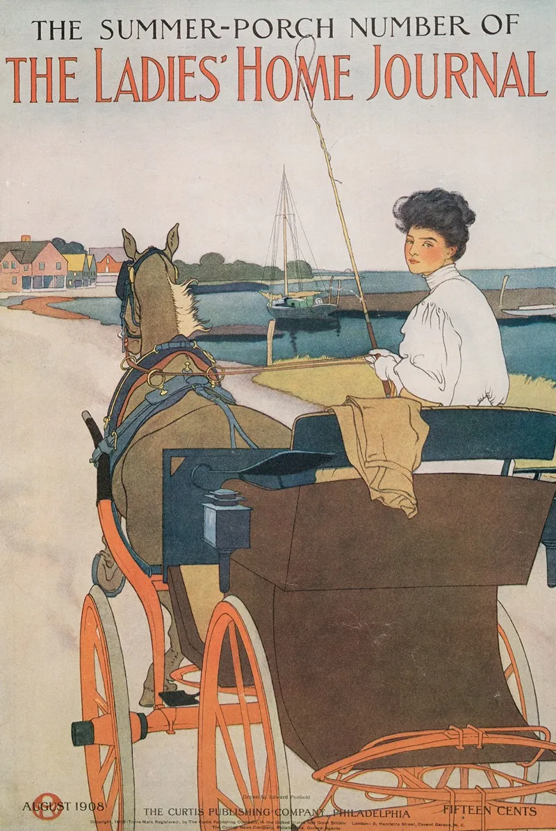 The Summer Porch Number Of The Ladies Home Journal August 1908 Wall Art by Edward Penfield - High-Resolution Digital Print