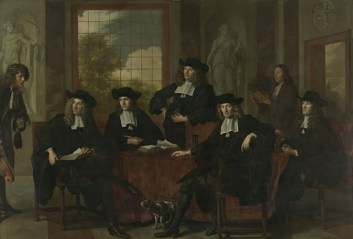 The Superintendents Of The Collegium Medicum In Amsterdam 1683 Wall Art by Adriaen Backer - High-Resolution Digital Print
