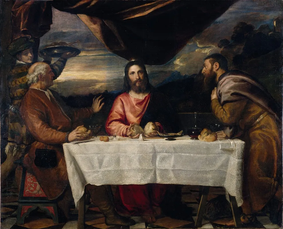The Supper At Emmaus 12 Wall Art by Follower of Titian - High-Resolution Digital Print