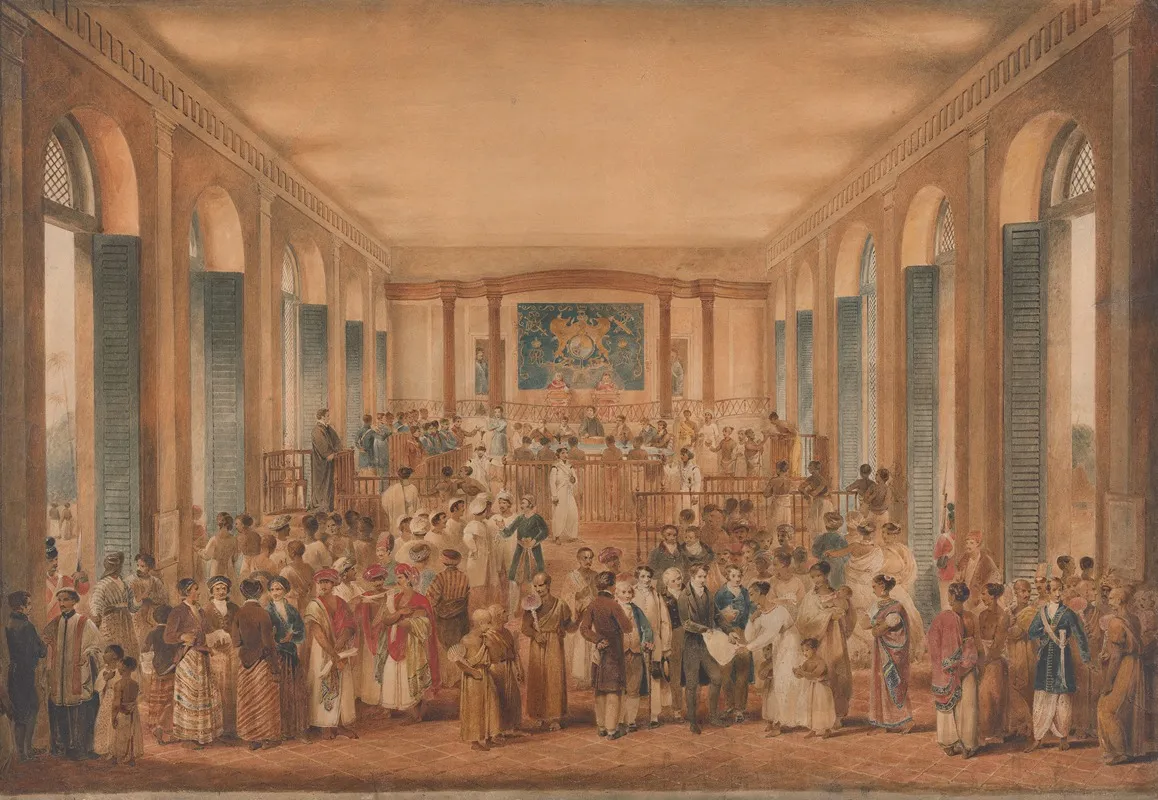 The Supreme Court Of Judicature On The Island Of Ceylon Wall Art by James Stephanoff - High-Resolution Digital Print