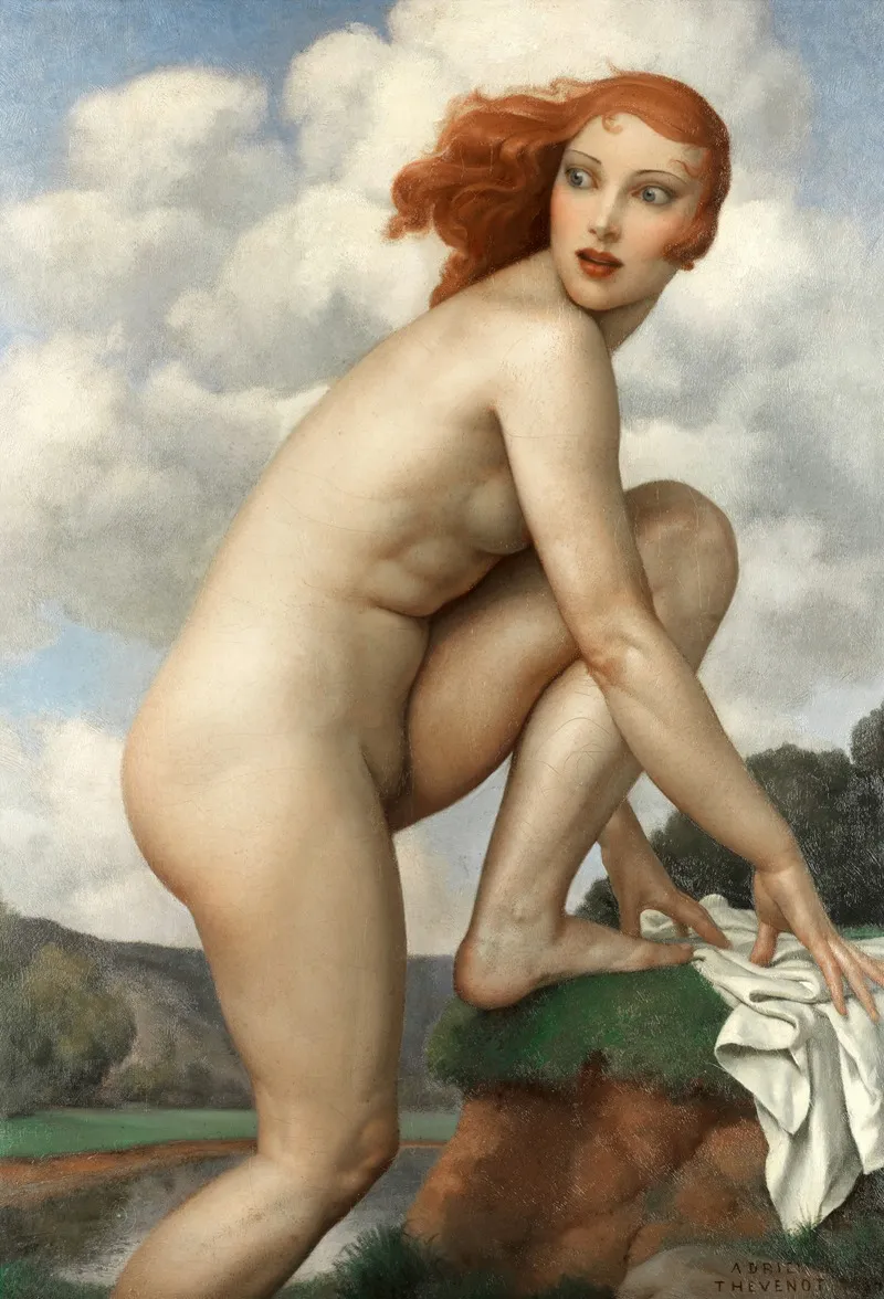 The Surprised Bather Baigneuse Surprise Wall Art by Adrien Thevenot - High-Resolution Digital Print