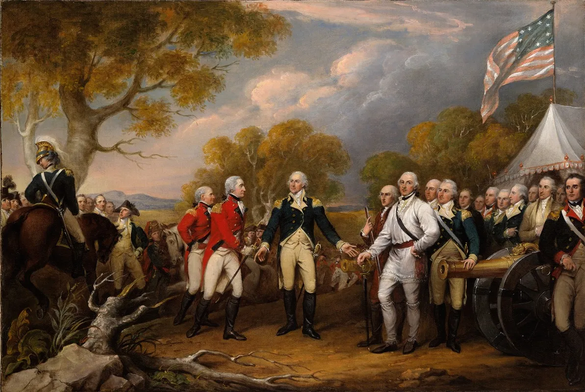 The Surrender Of General Burgoyne At Saratoga October 16 Wall Art by John Trumbull - High-Resolution Digital Print