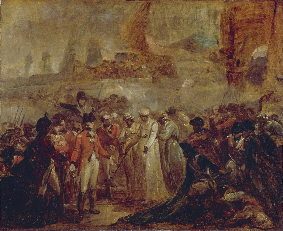 The Surrender Of The Two Sons Of Tipu Sahib Sultan Of Mysore To Sir David Baird Wall Art by Henry Singleton - High-Resolution Digital Print