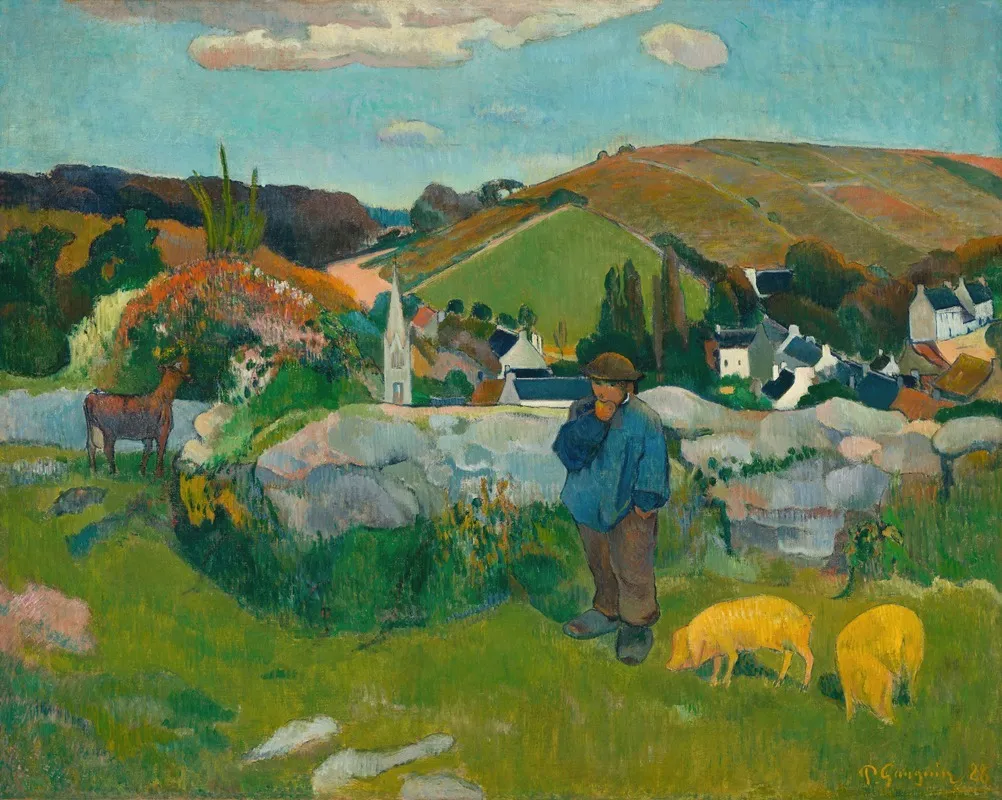 The Swineherd Wall Art by Paul Gauguin - High-Resolution Digital Print