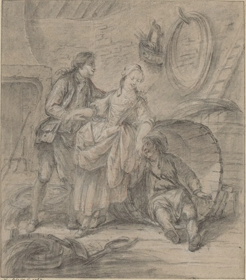 The Tale Of The Coopers Wife Wall Art by Pierre-Antoine Baudouin - High-Resolution Digital Print