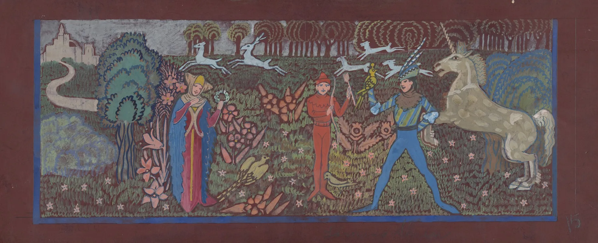 The Taming Of The Shrew Mediaeval Tapestry Wall Art by John Glidden - High-Resolution Digital Print