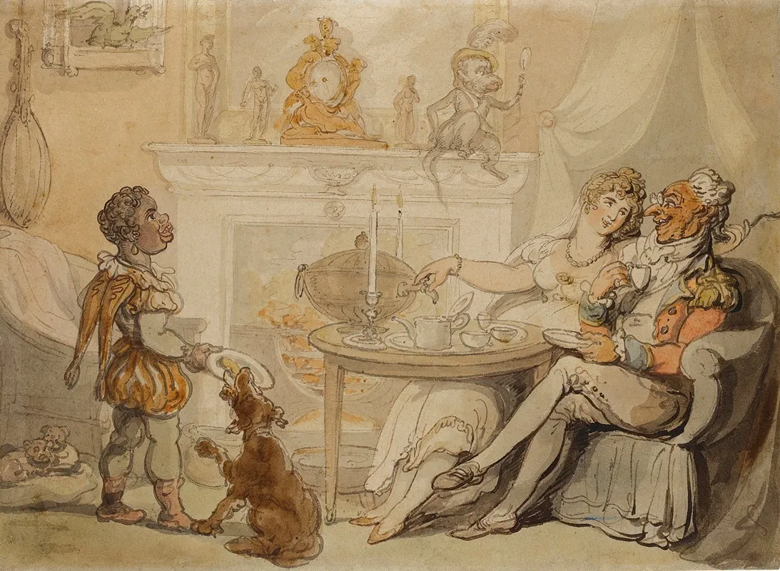 The Tea Party Wall Art by Thomas Rowlandson - High-Resolution Digital Print
