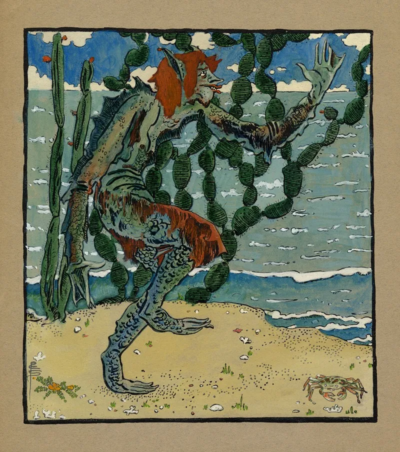 The Tempest Caliban Wall Art by Pamela Colman Smith - High-Resolution Digital Print
