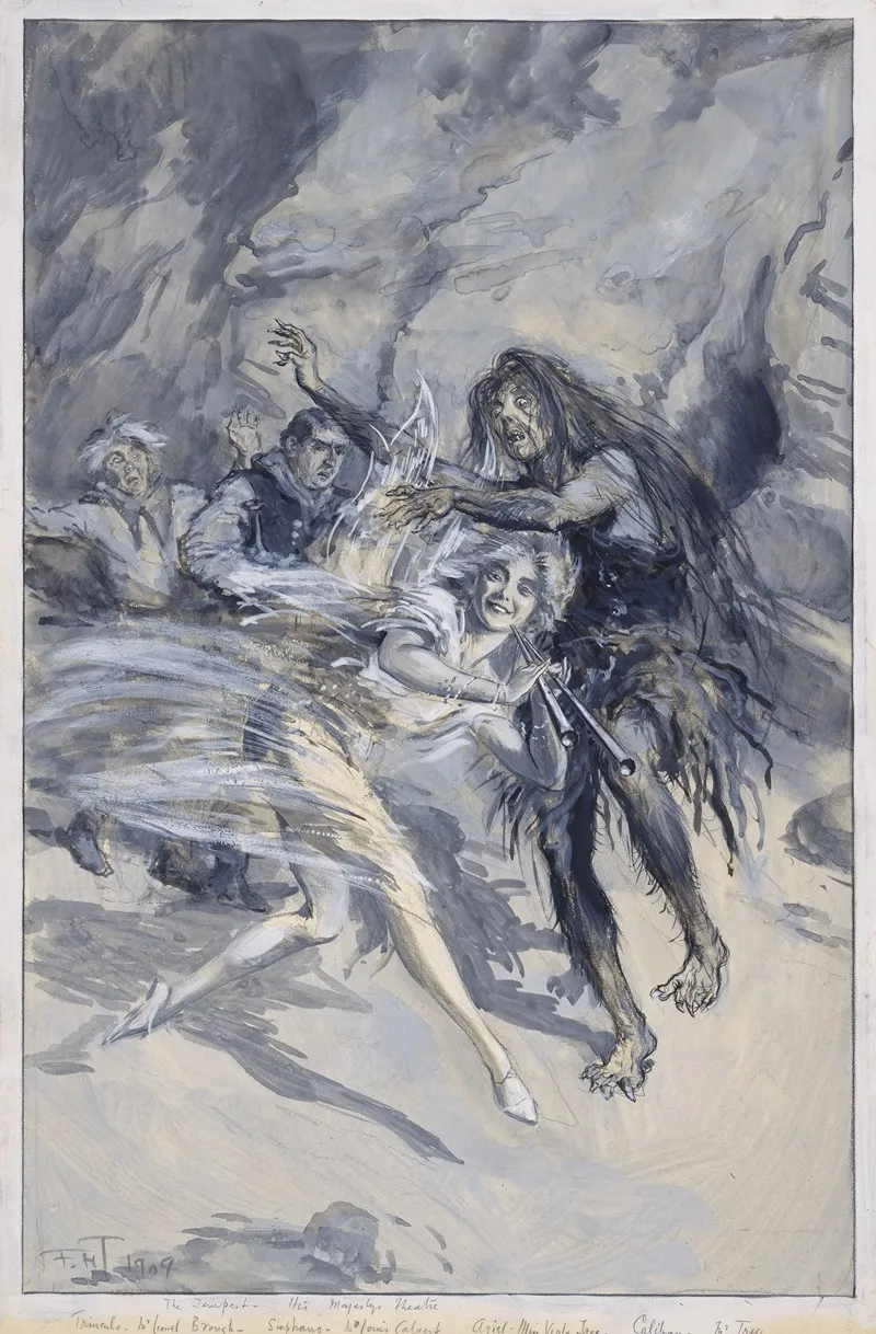 The Tempest Ii 1 Mr Lionel Brough As Trinculo Mr Louis Calvert As Stephano Viola Tree As Ariel Wall Art by Frederick Henry Townsend - High-Resolution Digital Print