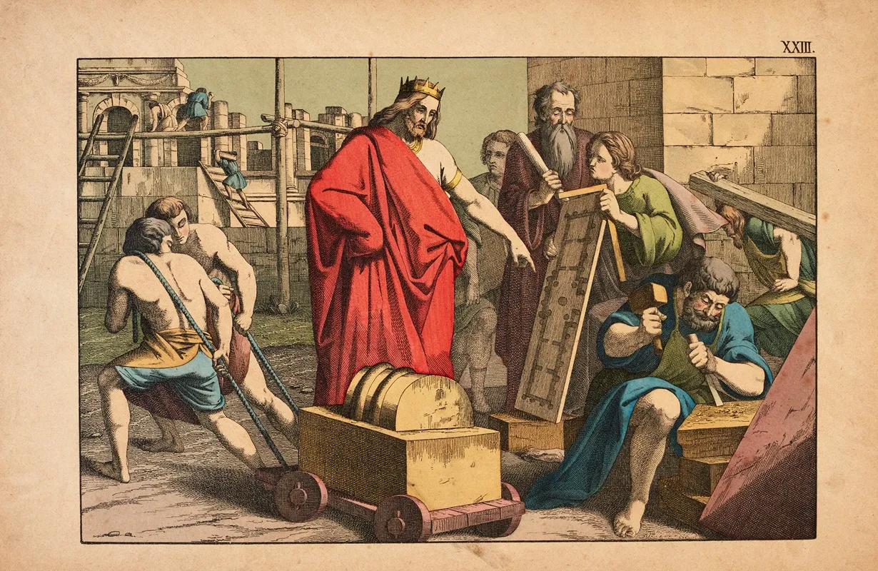 The Temple Is Being Built Wall Art by Theodor Eckardt - High-Resolution Digital Print