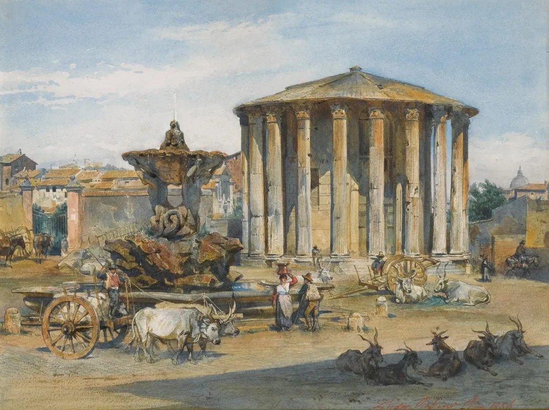 The Temple Of Vesta Rome Wall Art by Ludwig Johann Passini - High-Resolution Digital Print
