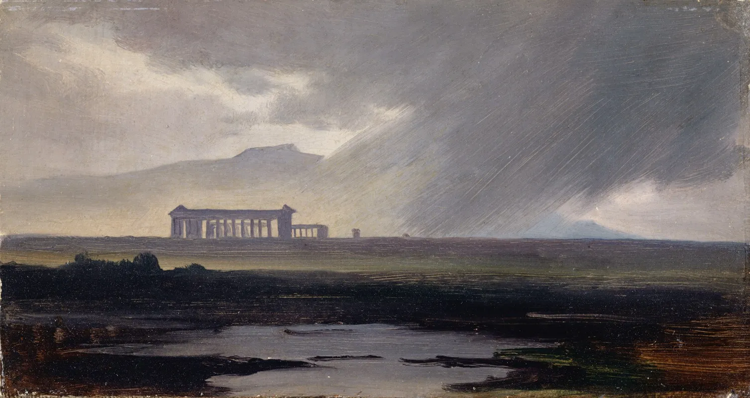The Temples At Paestum In The Rain