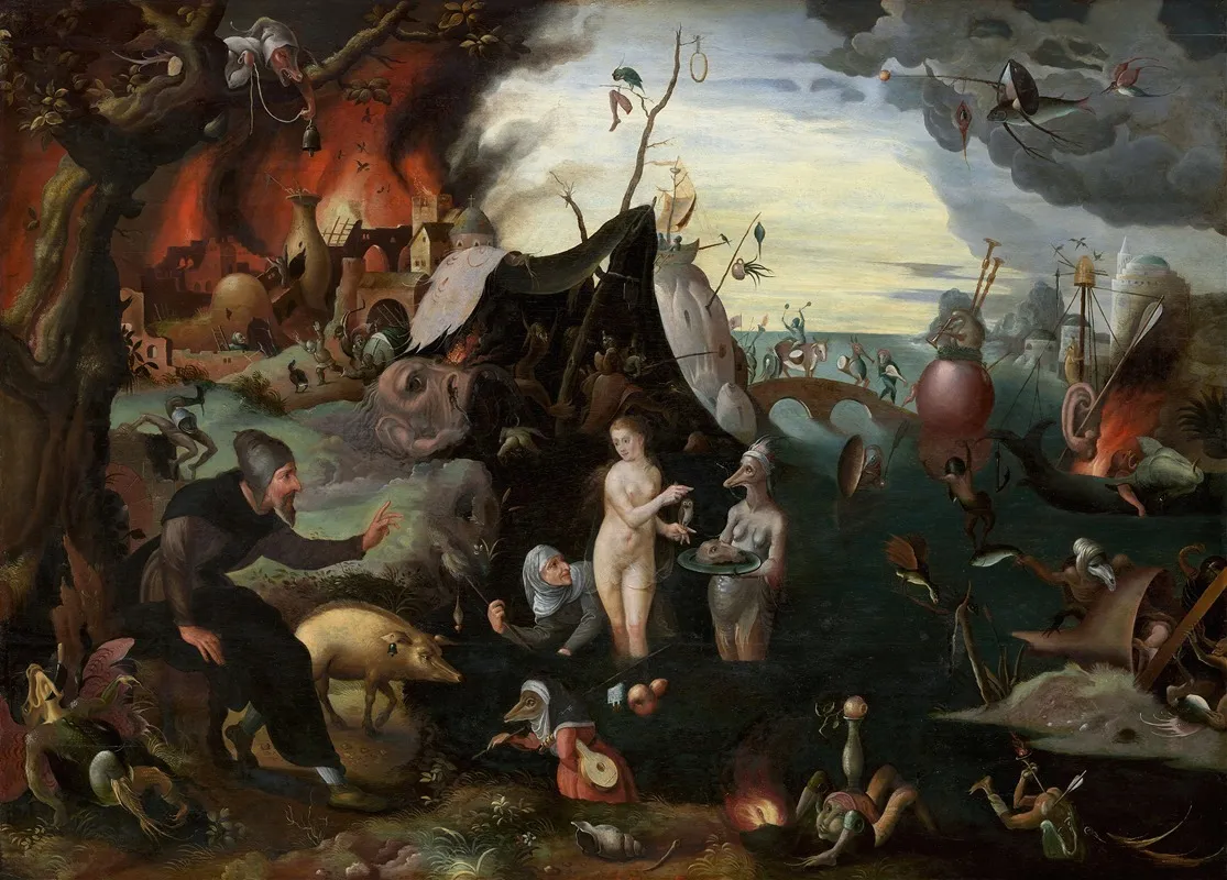 The Temptation Of Saint Anthony 3 Wall Art by Pieter Huys - High-Resolution Digital Print