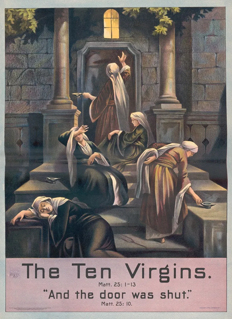 The Ten Virgins 2 Wall Art by Stecher Litho. Co - High-Resolution Digital Print