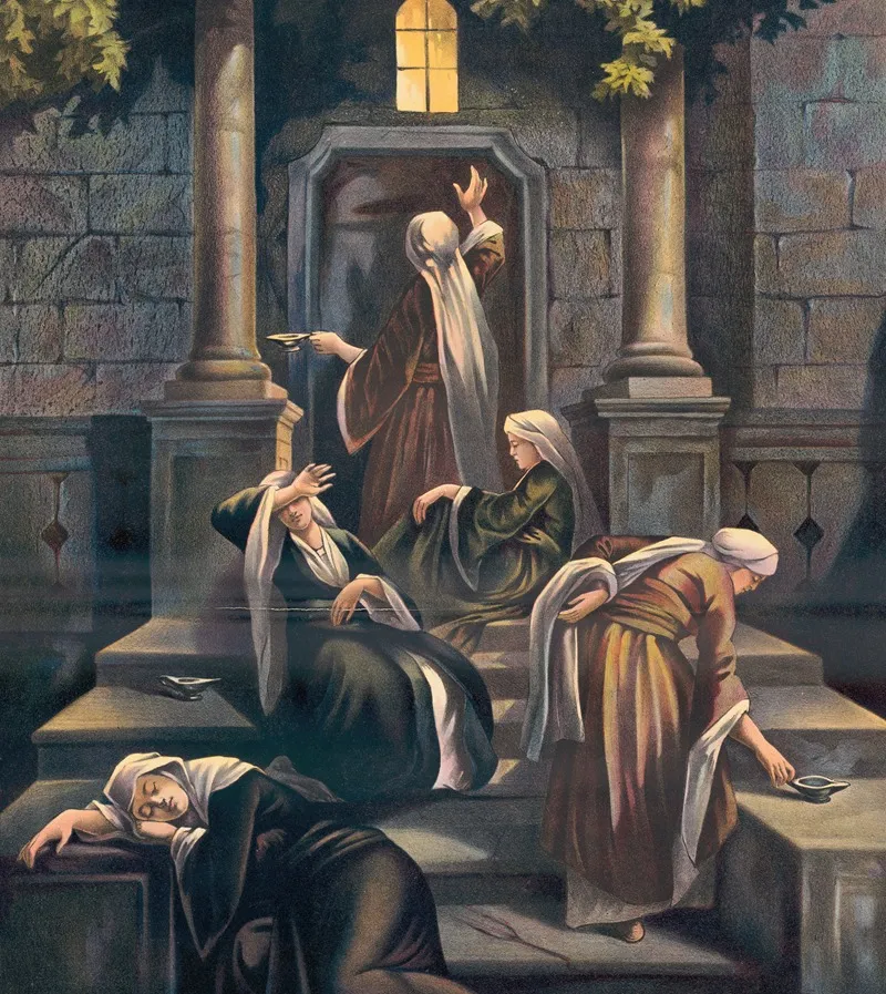 The Ten Virgins Wall Art by Stecher Litho. Co - High-Resolution Digital Print