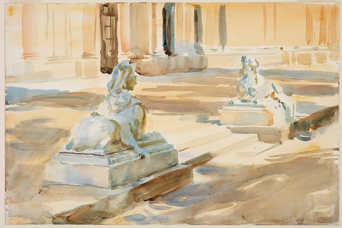 The Terrace At La Granja Wall Art by John Singer Sargent - High-Resolution Digital Print