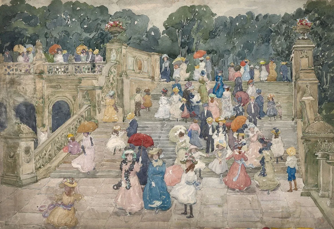 The Terrace Bridge Central Park Wall Art by Maurice Prendergast - High-Resolution Digital Print