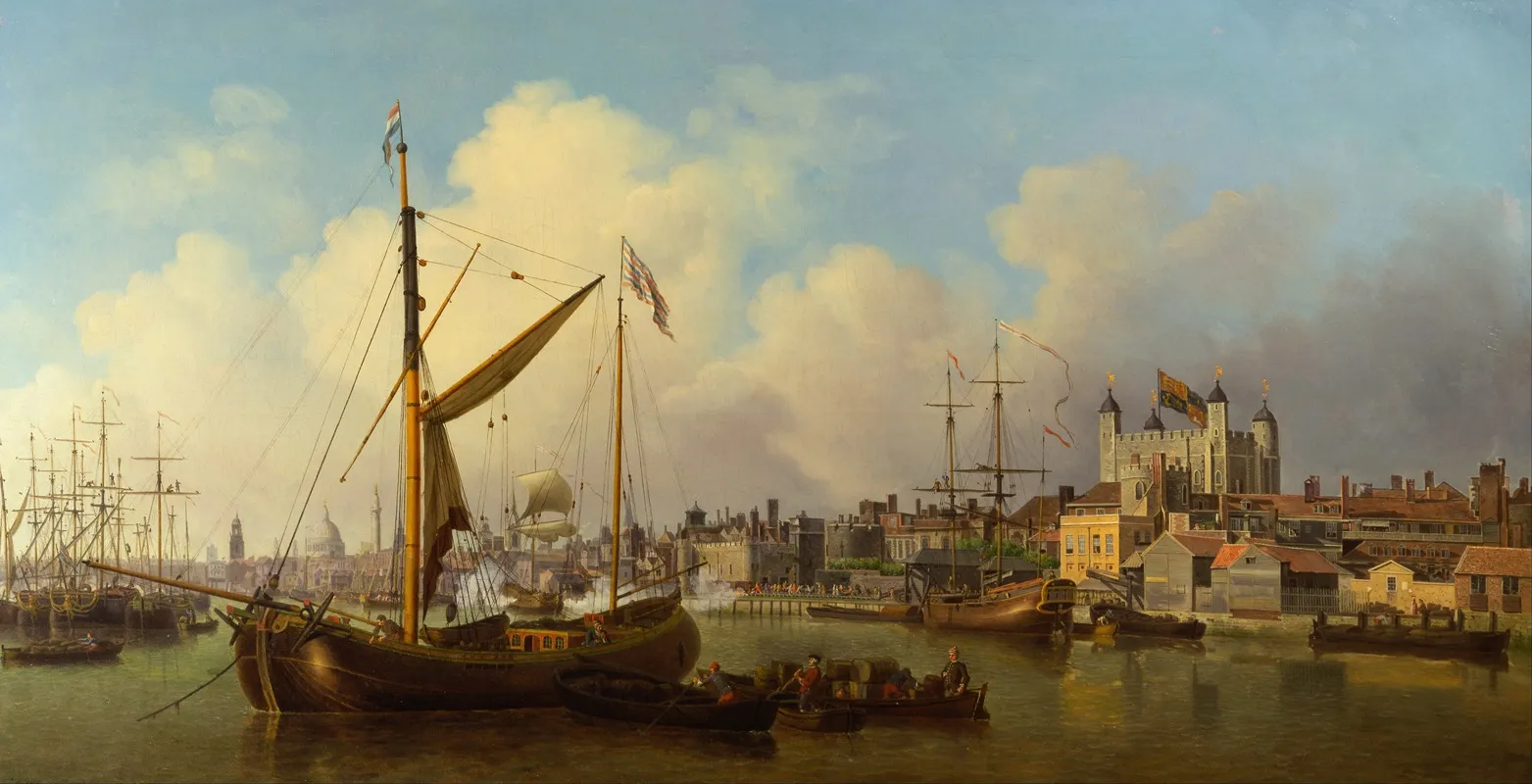 The Thames And The Tower Of London Supposedly On The Kings Birthday