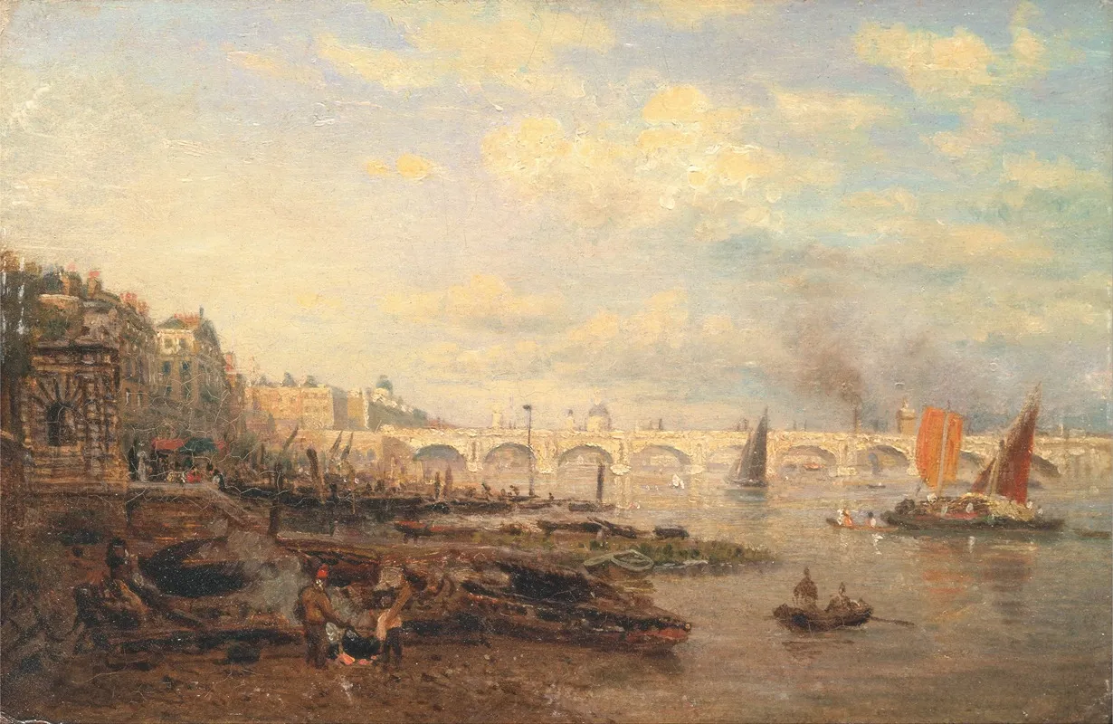 The Thames And Waterloo Bridge From Somerset House Wall Art by Frederick Nash - High-Resolution Digital Print