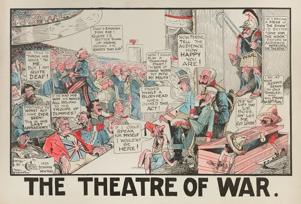 The Theatre Of War Wall Art by Carey Cartoon Service - High-Resolution Digital Print