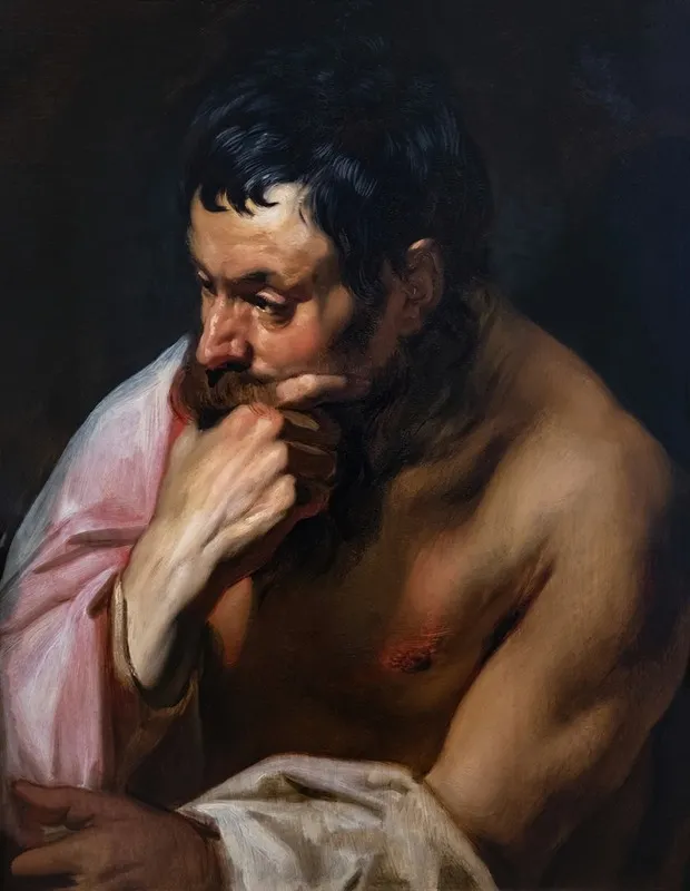 The Thinker Or Fauna In Meditation Wall Art by Jacob Jordaens - High-Resolution Digital Print