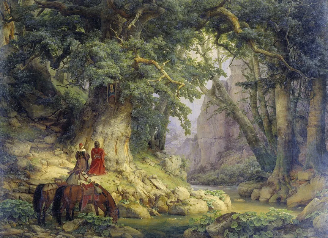 The Thousand Year Old Oak Wall Art by Karl Friedrich Lessing - High-Resolution Digital Print