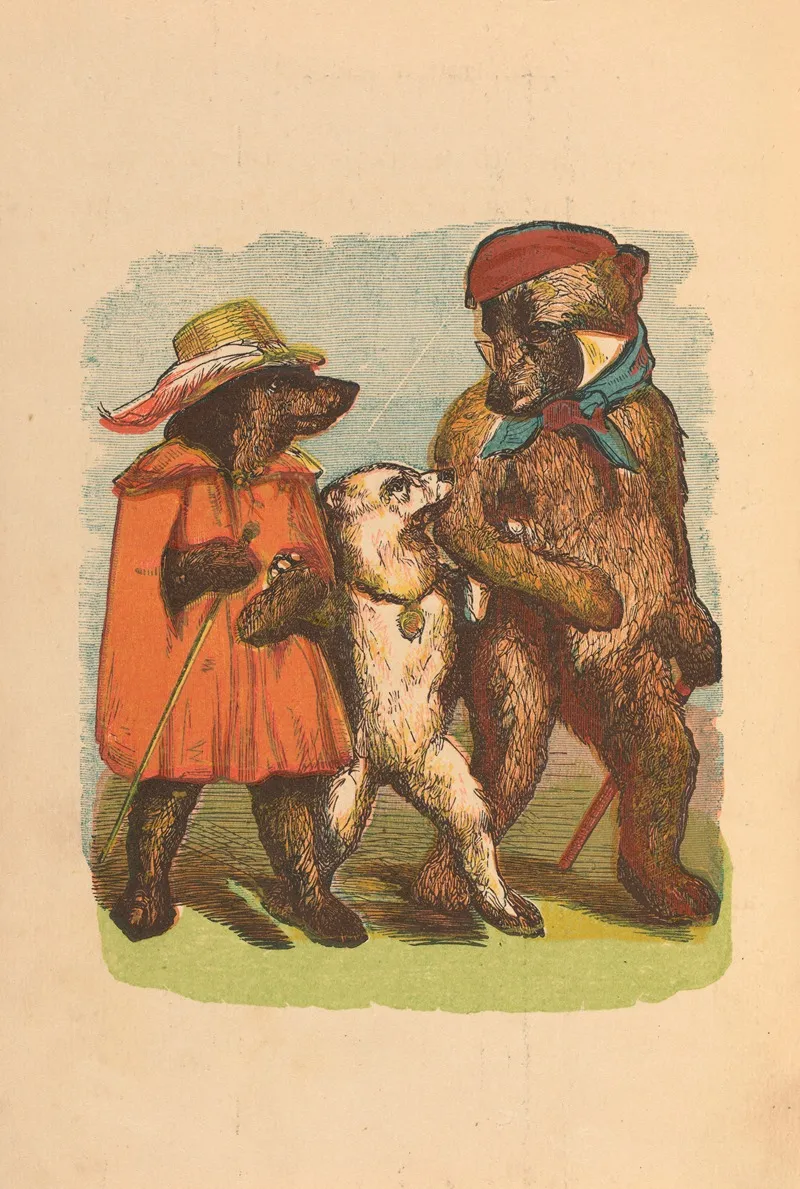 The Three Bears Pl 3 Wall Art by Harrison William Weir - High-Resolution Digital Print