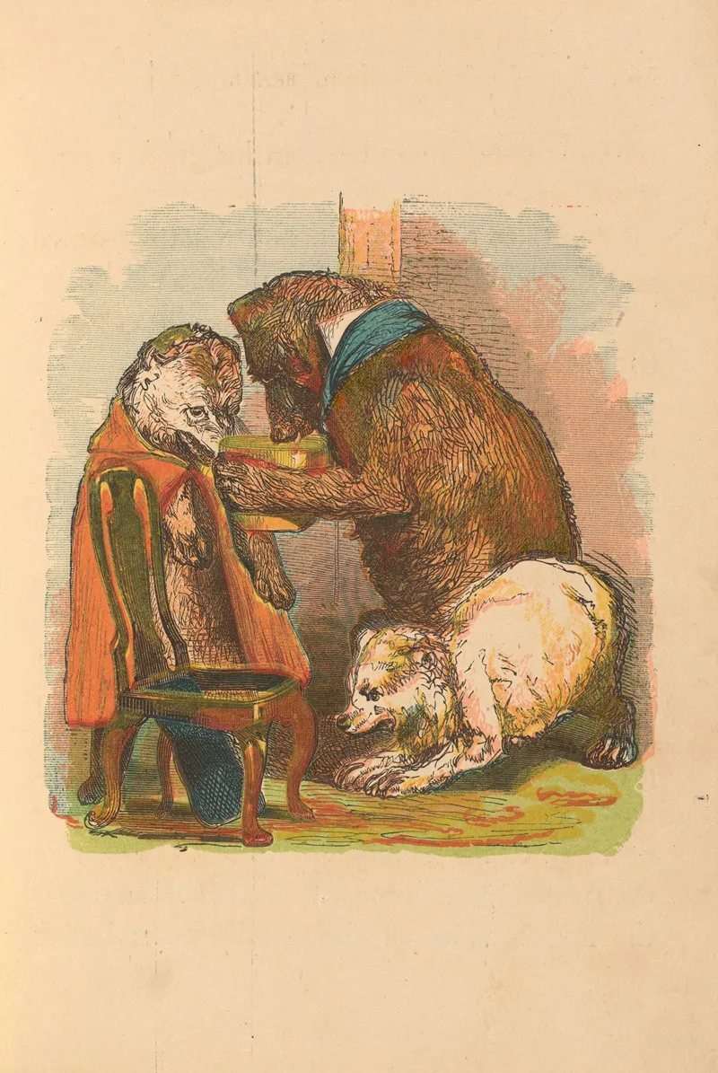 The Three Bears Pl 5 Wall Art by Harrison William Weir - High-Resolution Digital Print