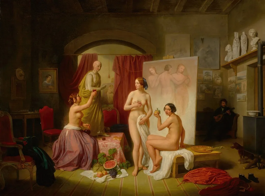 The Three Graces 14 Wall Art by Dietrich Wilhelm Lindau - High-Resolution Digital Print