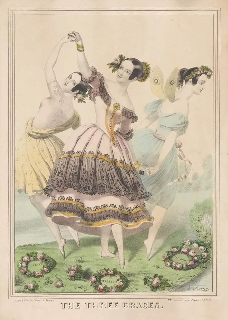 The Three Graces 18 Wall Art by Sarony, Major &amp; Knapp Lith. - High-Resolution Digital Print