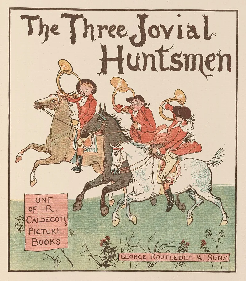 The Three Jovial Huntsmen Pl 1 Wall Art by Randolph Caldecott - High-Resolution Digital Print